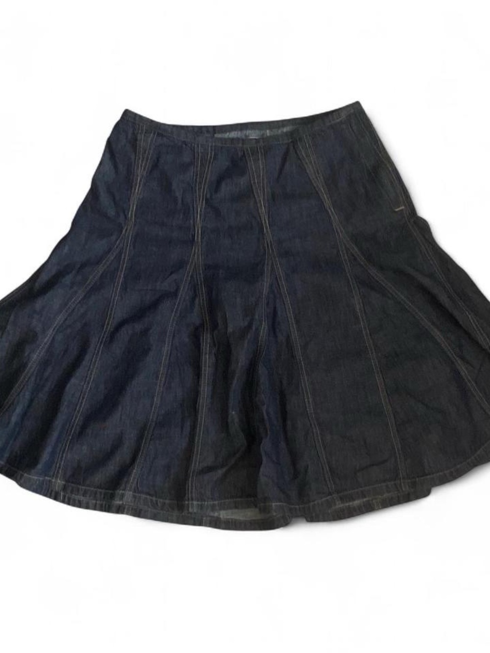 Smart Set navy denim midi skirt with pleats and zipper detail. Size: 9